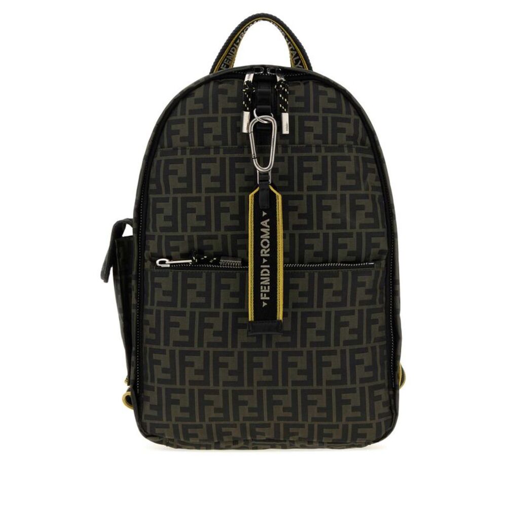 Fendi Men Embroidered Fabric Backbag